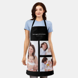 Aangepast 3 secties Familie Foto Collage Black Lij Schort