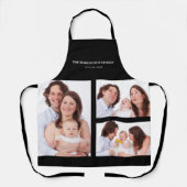 Aangepast 3 secties Familie Foto Collage Black Lij Schort (Voorkant)