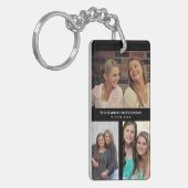 Aangepast 3 secties Familie Foto Collage Black Lij Sleutelhanger (Voorkant Links)