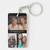 Aangepast 3 secties Familie Foto Collage Black Lij Sleutelhanger (achterkant)
