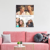 Aangepast 3 Secties Familie Foto's Collage Gray Li Canvas Afdruk (Insitu (Woonkamer))