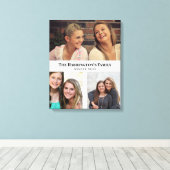 Aangepast 3 Secties Familie Foto's Collage Gray Li Canvas Afdruk (Insitu (Houten vloer))