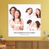 Aangepast 3 Secties Familie Foto's Collage Gray Li Canvas Afdruk (Insitu (Woonkamer))