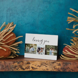 Aangepast 3 Secties Familie Foto's Collage Gray Li Fotoplaat