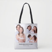 Aangepast 3 Secties Familie Foto's Collage Gray Li Tote Bag (Voorkant)