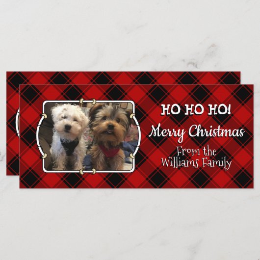 Aangepast 3 Sjabloon kerstrood met foto-Lijst (Voorkant / Achterkant)