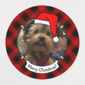 Aangepast 3 Sjabloon kerstrood met foto-Lijst Labels (Design 2)