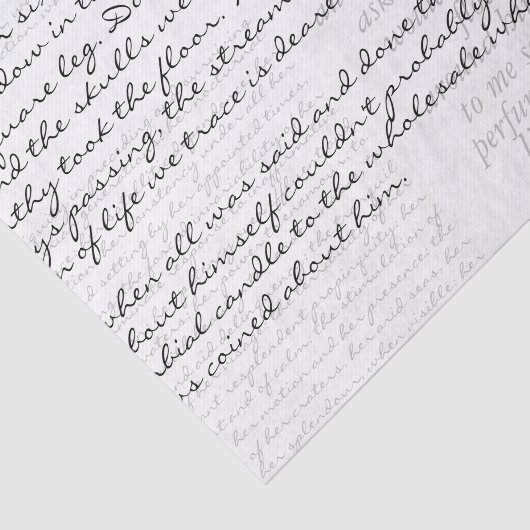 Aangepast 3 tekstblokken Handgeschreven ontkoppeli Tissuepapier (Detail)