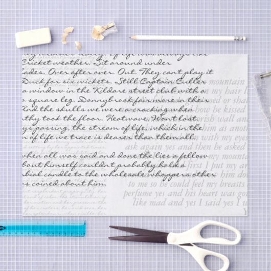 Aangepast 3 tekstblokken Handgeschreven ontkoppeli Tissuepapier (Craft)