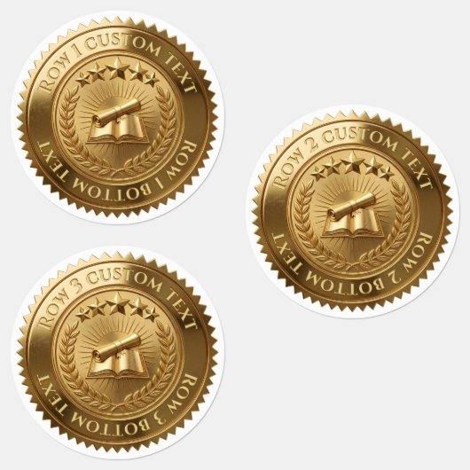 Aangepast 3D bewerkbaar gouden folie certificaat z Labels (Groep)
