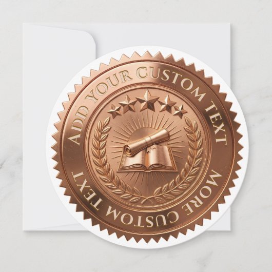 Aangepast 3D bewerkbaar koperfolie certificaat zeg Kaart (Voorkant)