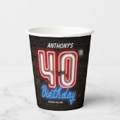 Aangepast 40e aangroeiend neonteken voor thuisdag papieren bekers (Achterkant)