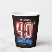 Aangepast 40e aangroeiend neonteken voor thuisdag papieren bekers (Voorkant)