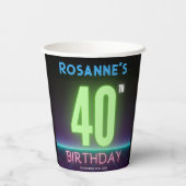 Aangepast 40e aangroeiend neonteken voor thuisdag papieren bekers (Achterkant)
