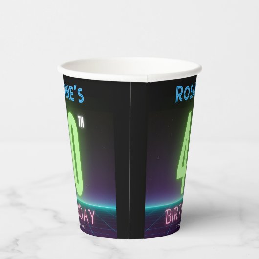 Aangepast 40e aangroeiend neonteken voor thuisdag papieren bekers (Rechts)