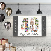 Aangepast 40e geboortedag fotocollage spandoek