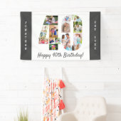 Aangepast 40e geboortedag fotocollage spandoek (Insitu)