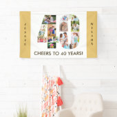 Aangepast 40e geboortedag Neutrale foto-collage pa Spandoek (Insitu)