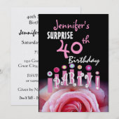 Aangepast 40e URPRISE Birthday Party-uitnodiging Kaart (Voorkant / Achterkant)