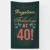 Aangepast 40e verjaardag Fabulous Spandoek (Verticaal)