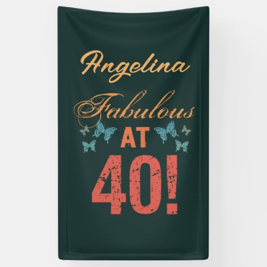 Aangepast 40e verjaardag Fabulous Spandoek (Verticaal)