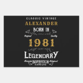 Aangepast 40e verjaardag, geboren in 1981 zwart inpakpapier vel (Voorkant 2)