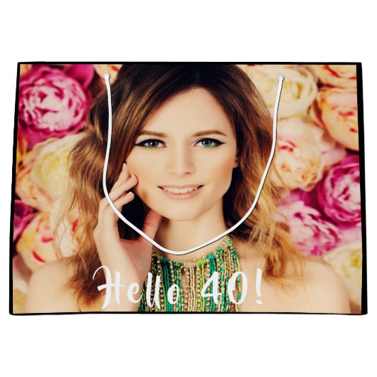 Aangepast 40e verjaardag hallo 40 groot cadeauzakje (Voorkant)