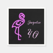 Aangepast 40e verjaardag Tropische Retro Neon Flam Servet (Voorkant)