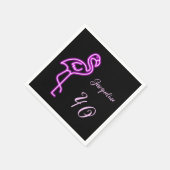 Aangepast 40e verjaardag Tropische Retro Neon Flam Servet (Hoek)