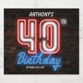 Aangepast 40e verjaardag van de vierde verjaardag  bier etiket (Enkel label)