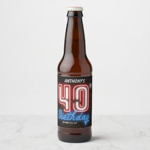 Aangepast 40e verjaardag van de vierde verjaardag  bier etiket