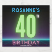 Aangepast 40e verjaardag van de vierde verjaardag  bier etiket (Enkel label)