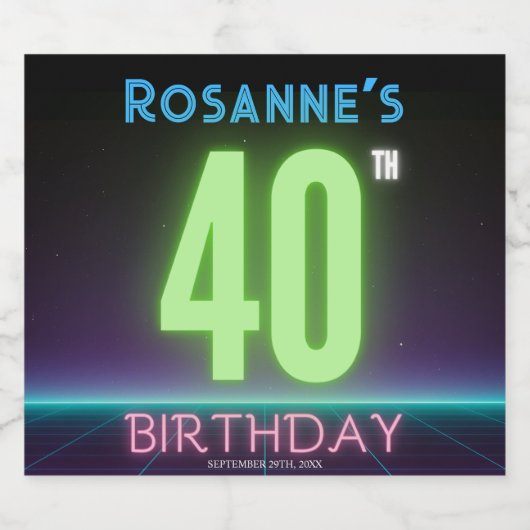 Aangepast 40e verjaardag van de vierde verjaardag  bier etiket (Enkel label)