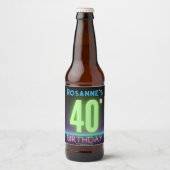 Aangepast 40e verjaardag van de vierde verjaardag  bier etiket (Voorkant)