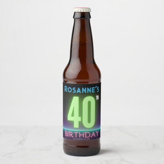 Aangepast 40e verjaardag van de vierde verjaardag bier etiket (Voorkant)