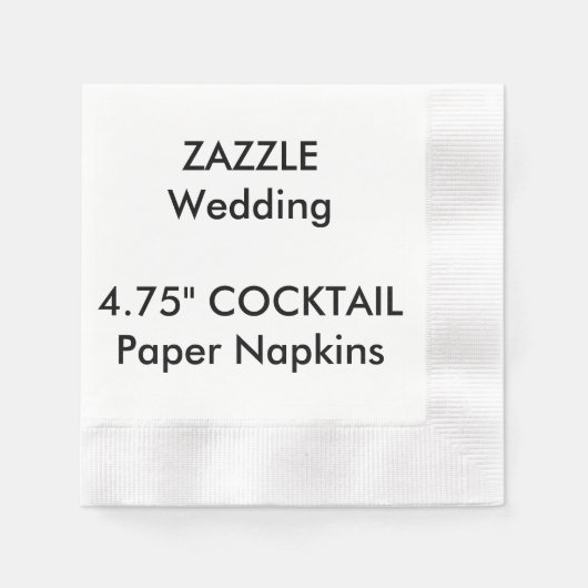 Aangepast 4,75-inch COCKTAIL-afneembaar papier ser Servet (Voorkant)
