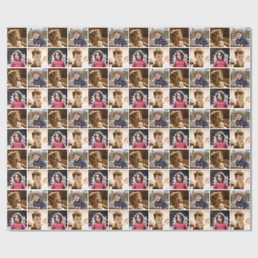 Aangepast 4 Aangepast fotocollage Aangepast Cadeaupapier (Vlak)