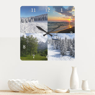 Aangepast 4 Aangepast fotocollage Aangepast Vierkante Klok