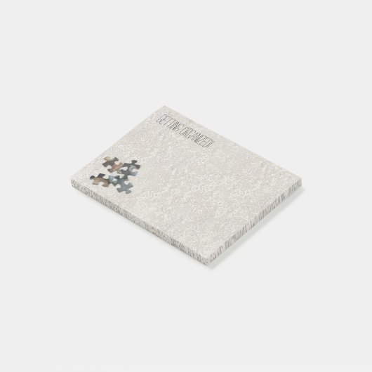 Aangepast 4 aardtoon Puzzle-elementen onderaan hoe Post-it® Notes (Schuin)