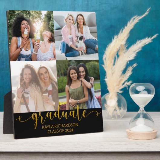 Aangepast 4 Collage Gold voor fotoraster Afstudere Fotoplaat (Zijkant)