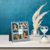 Aangepast 4 Foto Collage Beste Mam ooit Blauw & Wi Fotoplaat (Insitu)