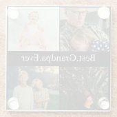 Aangepast 4 Foto collage Beste opa ooit Glazen Onderzetter (Achterkant)