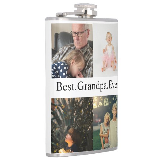 Aangepast 4 Foto collage Beste opa ooit Heupfles (Rechts)