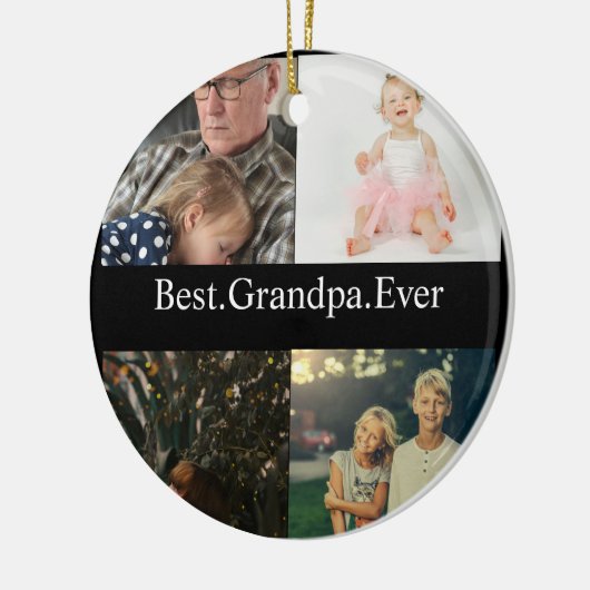 Aangepast 4 Foto collage Beste opa ooit Keramisch Ornament (Links)