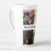 Aangepast 4 Foto collage Beste opa ooit Latte Mok (Linkerhoek)