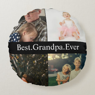 Aangepast 4 Foto collage Beste opa ooit Rond Kussen