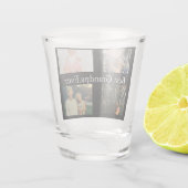 Aangepast 4 Foto collage Beste opa ooit Shot Glas (Achterkant)