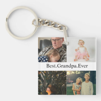 Aangepast 4 Foto collage Beste opa ooit Sleutelhanger