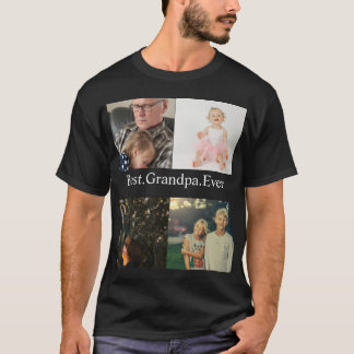 Aangepast 4 Foto collage Beste opa ooit T-shirt