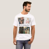 Aangepast 4 Foto collage Beste opa ooit T-shirt (Voorkant volledig)